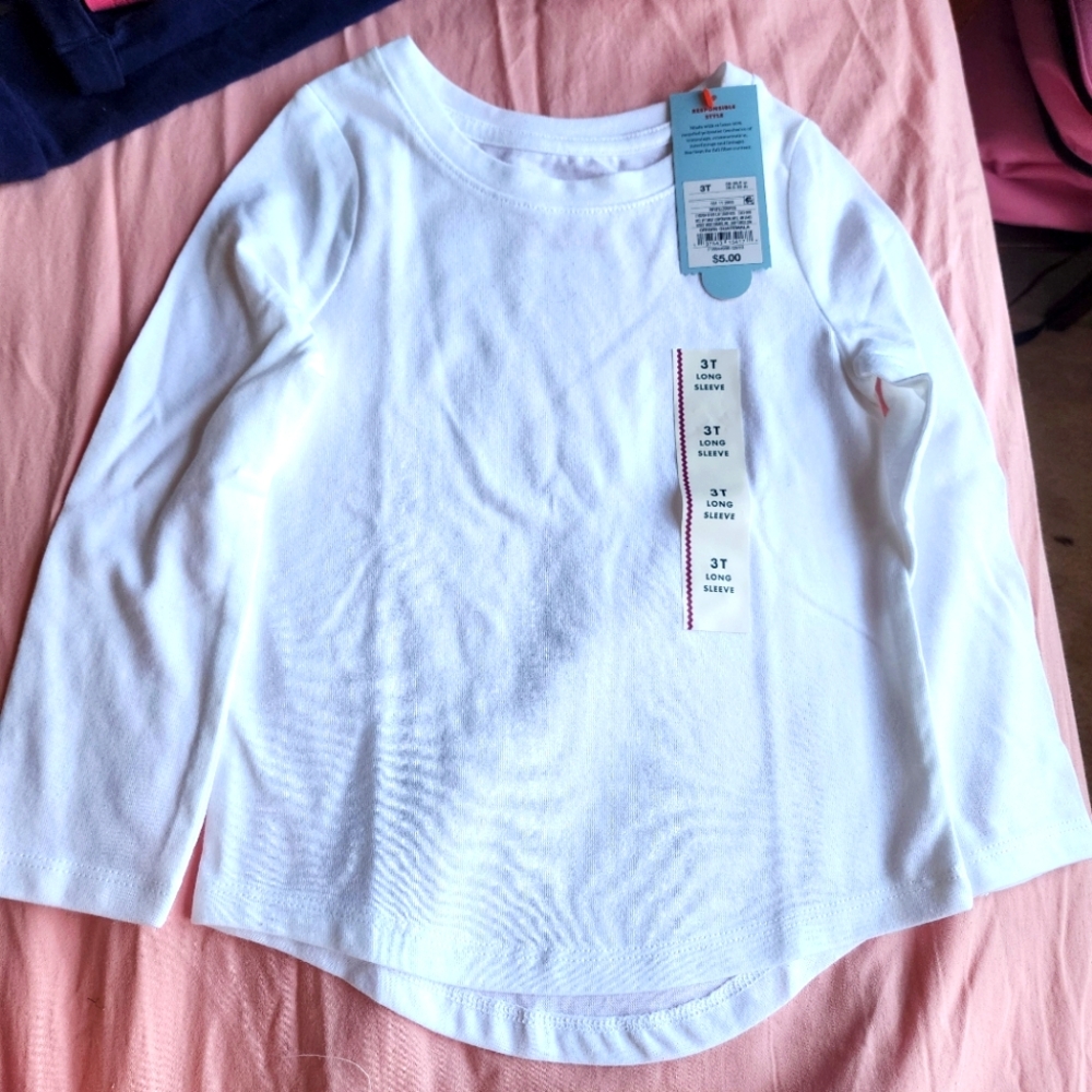3T white ls tee
